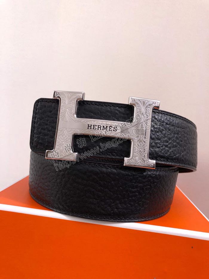 HERMES皮帶 天然頭層牛皮 大象紋荔枝紋 時尚潮流 愛馬仕男腰帶  hgh1921